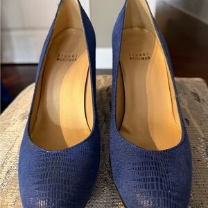 Stuart Weitzman Blur Textured Wedges with Rounded Toe